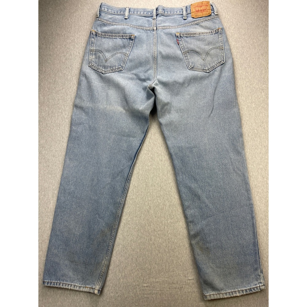 Vintage Levis 550 Relaxed Fit Jeans Light Wash 40x32 Denim Distressed Tapered